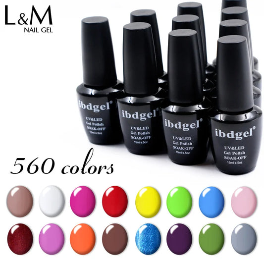 Ibdgel 12 Colors 15ML Nail Gel Polish Nail Accessories Semi-permanent Varnish Nail Art Nail Soak Off LED UV Gel Nail Venalisa.