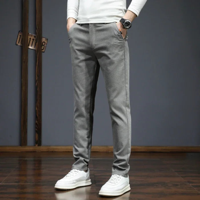 Autumn Winter New Men's Casual Pants Korean Fashion Stretch Straight Slim Fit Trousers High Quality Sweatpants Solid Color Male