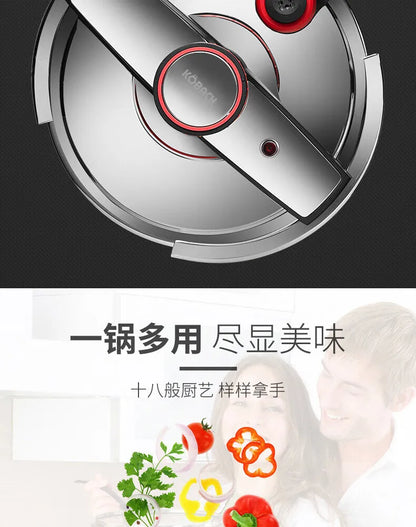 304 Stainless Steel Pressure Cooker Large Capacity Thickened Anti Explosion Induction Cooker 100Kpa Dual Adjustment.