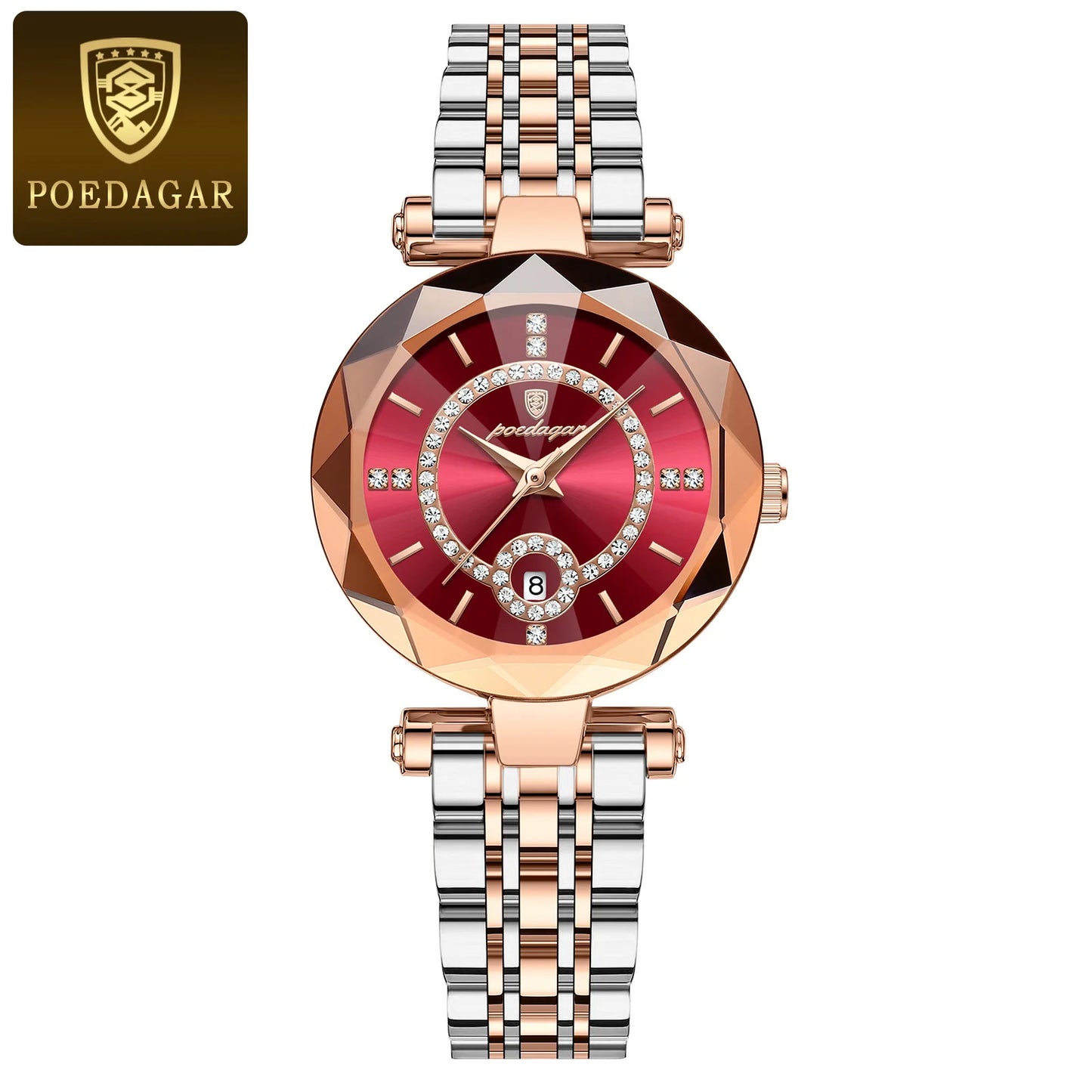 POEDAGAR Fashion Original Wristwatch For Woman Waterproof Stainless Steel Date Quartz Ladies Watch Luxury Casual Women's Watches