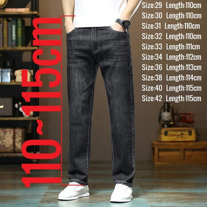 190 cm 200 cm hohe Jeans für Herren, gerade, normale Passform, Denim-Hose, männlich, Teeneeger, Stretch, extra lang, Länge 110, 115 cm, 120 cm, verlängert