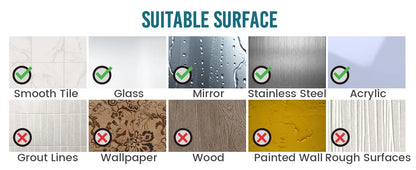 TAILI Shower Mirror Fogless for Shaving with Razor Holder, Fog Free Mirror Shower Suction Rust-Proof Removable Bathroom Mirror