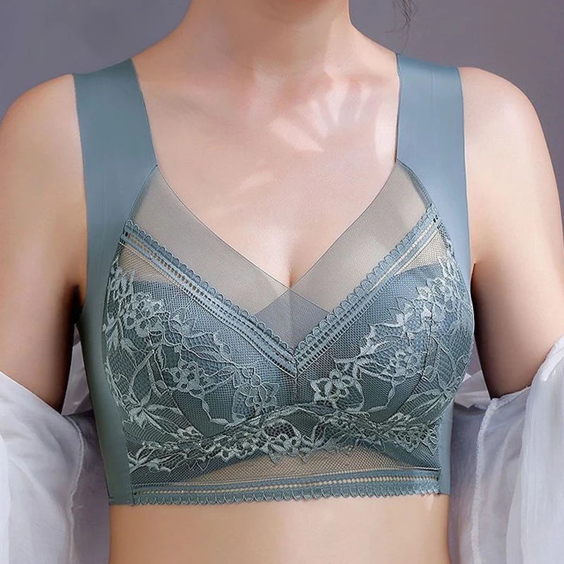 FINETOO 2Pcs Plus Size Sexy Crop Tank Top Seamless Bra Push Up Women Bras Wireless Bralette Femme Underwear Sports Lace Lingerie.