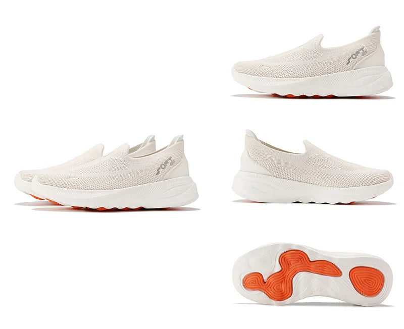 Li-Ning Women SOFT GO 2 KNIT Slip-on Casual Walking Shoes Breathable Cushion Flexible LiNing Comfortable Sports Sneakers AGLV018.