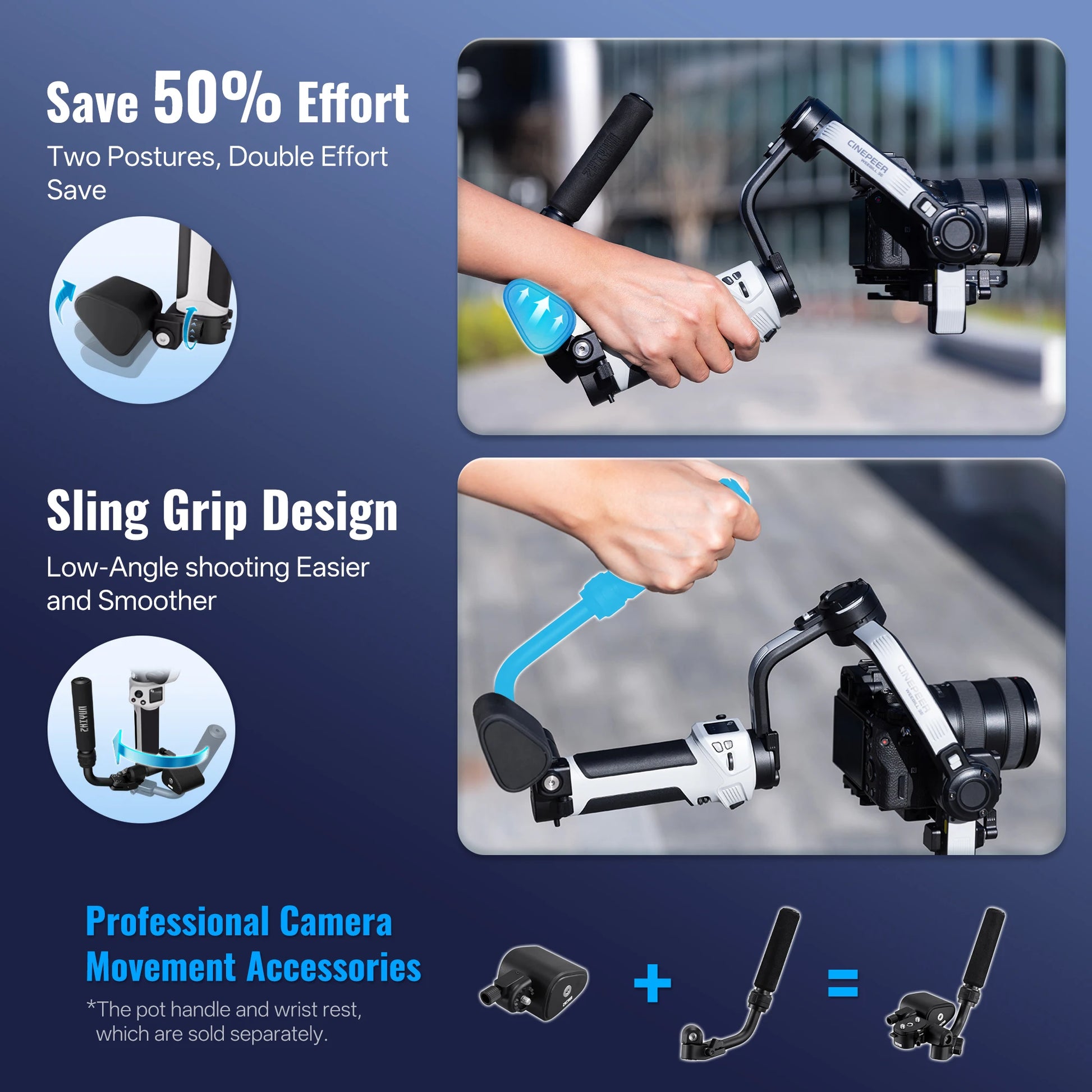 ZHIYUN Official CINEPEER WEEBILL 3E Handheld Camera Gimbal Stabilizer 3-Axis Cameras Gimbals for DSLR Mirrorless Cameras.