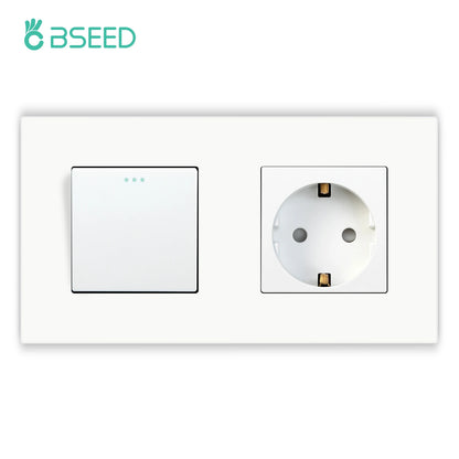 BSEED EU-Wandsteckdosen Typ C USB-Steckdosen Doppelte Steckdosen Dreifachsteckdosen Kunststoffrahmen Deutschland Steckdose mit Dual-USB.