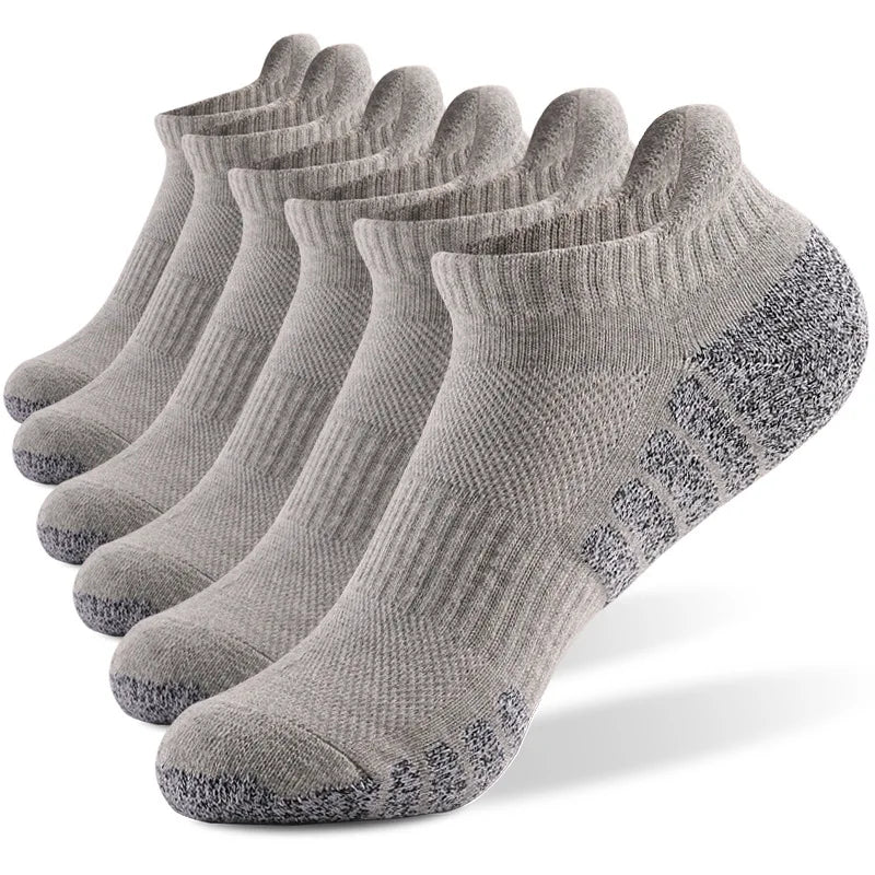 3pairs thickened towel bottom running socks mesh boat socks non-slip breathable sports socks Low cut Men's socks Women's socks.