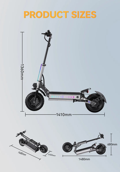 OOTD T90 Foldable Adult Electric Scooter, 85km/h E-Scooter, 4200W Electric Kick Scooter, 60V 31.2Ah Skateboards Kickboard, 100km.