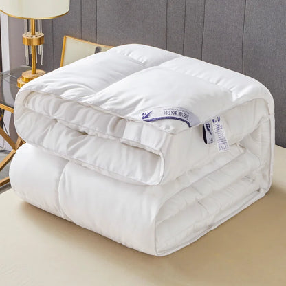 Solid White Goose Down Like Duvet Fluffy Quilted Comforter Comfortable Warm Winter/Autumn Thick Blanket 150*200cm Quilt Core.