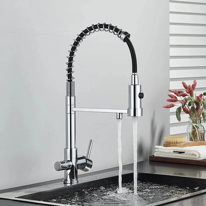 Filtered Kitchen Faucet Pure Water Kitchen Faucet Dual Handle Hot&Cold Drinking Water Purified Kitchen Mixer Taps