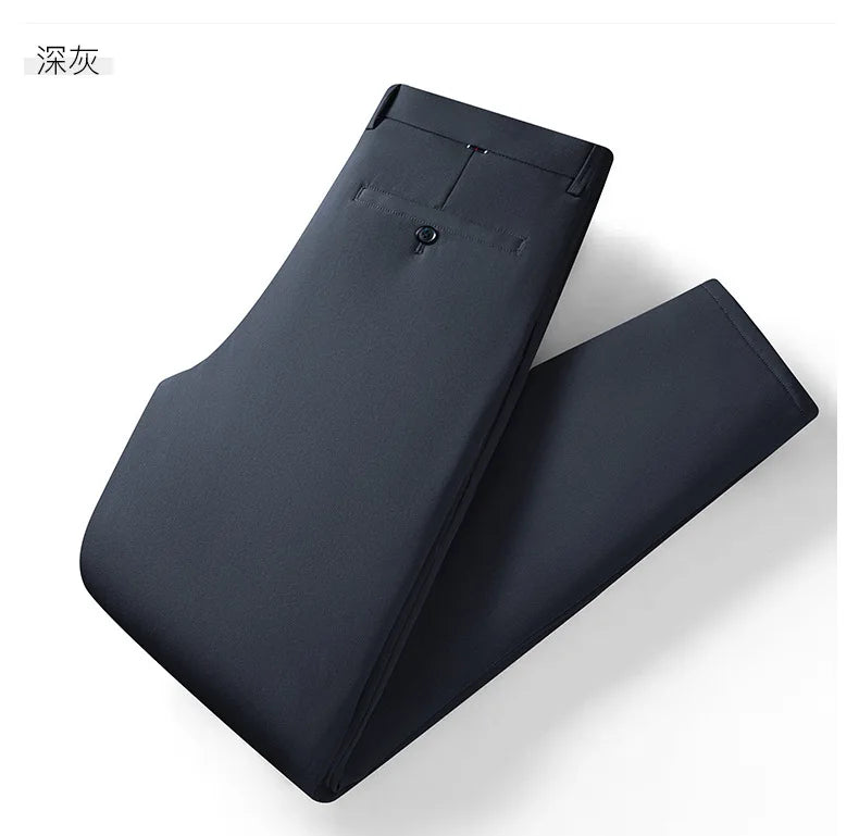 Men's Formal Down Pants 90% White Duck Down Winter Business Trousers Thickened Warm Straight Stretchable Office Pants Man PT-594