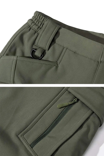 TACVASEN IX9 Winter Softshell Thermal Hiking Pants Work Pants Mens Fleece Cargo Pants Waterproof Warm Outdoor Male Trousers.