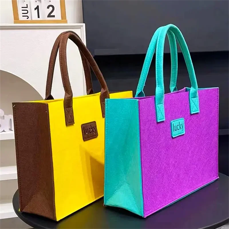 100pcs Wholesale Customized Felt Handbag Tote Bag Portable Environmental Protection Shopping Gift Bag.