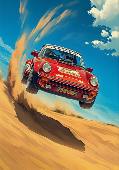 Classic Porsche 911 Alpine Drive Poster Retro Alpine Trip Cartoon Prints Canvas Painting Wall Art Picture Home Living Room Decor