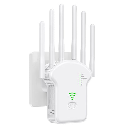 1200Mbps 5GHz Wireless WiFi Repeater WiFi Signal Booster Dual-Band 2.4G 5G WiFi Extender 6 Antenna Network Amplifier WPS Router.