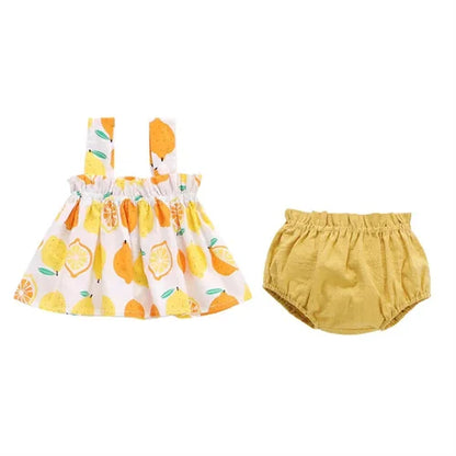 Sommer Neugeborene Baby kleidung für Mädchen Jungen Set Print dünnes Mini kleid und pp Shorts 2 Stück Set Baby Baby kleidung Outfit 6-24m.