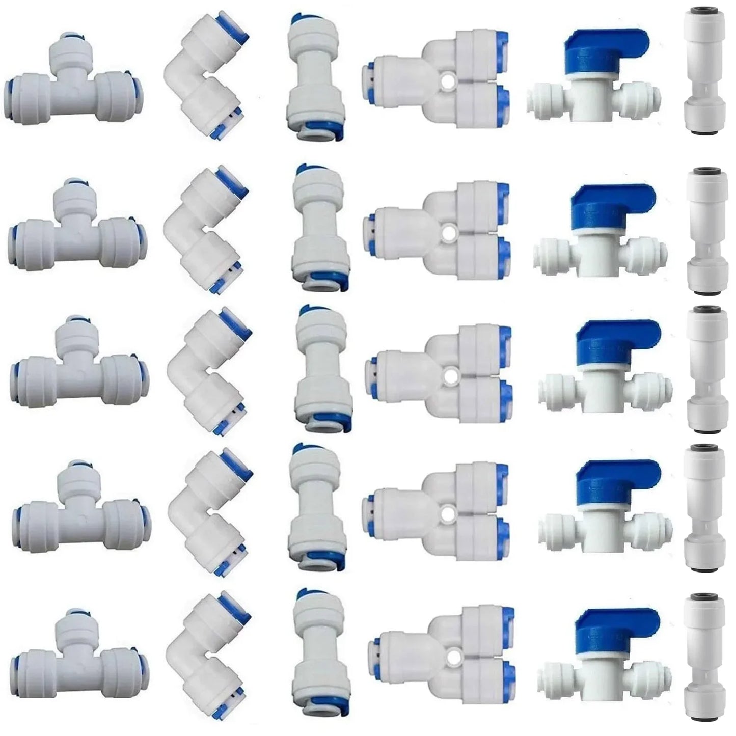 1/4" OD Quick Connect Push In to Connect Water Tube Fitting for RO Reverse Osmosis Water Filter Fittings Pack of 30