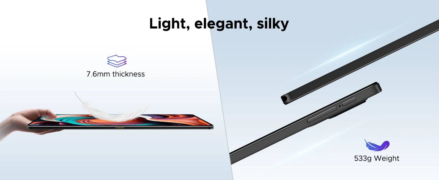 DOOGEE T40 Android Tablet 14 11 ''IPS 2.5K 8GB RAM 512GB ROM Helio G99 8580mAh 18W Charge Face Unlock 7.6mm ultra-thin Tablet.