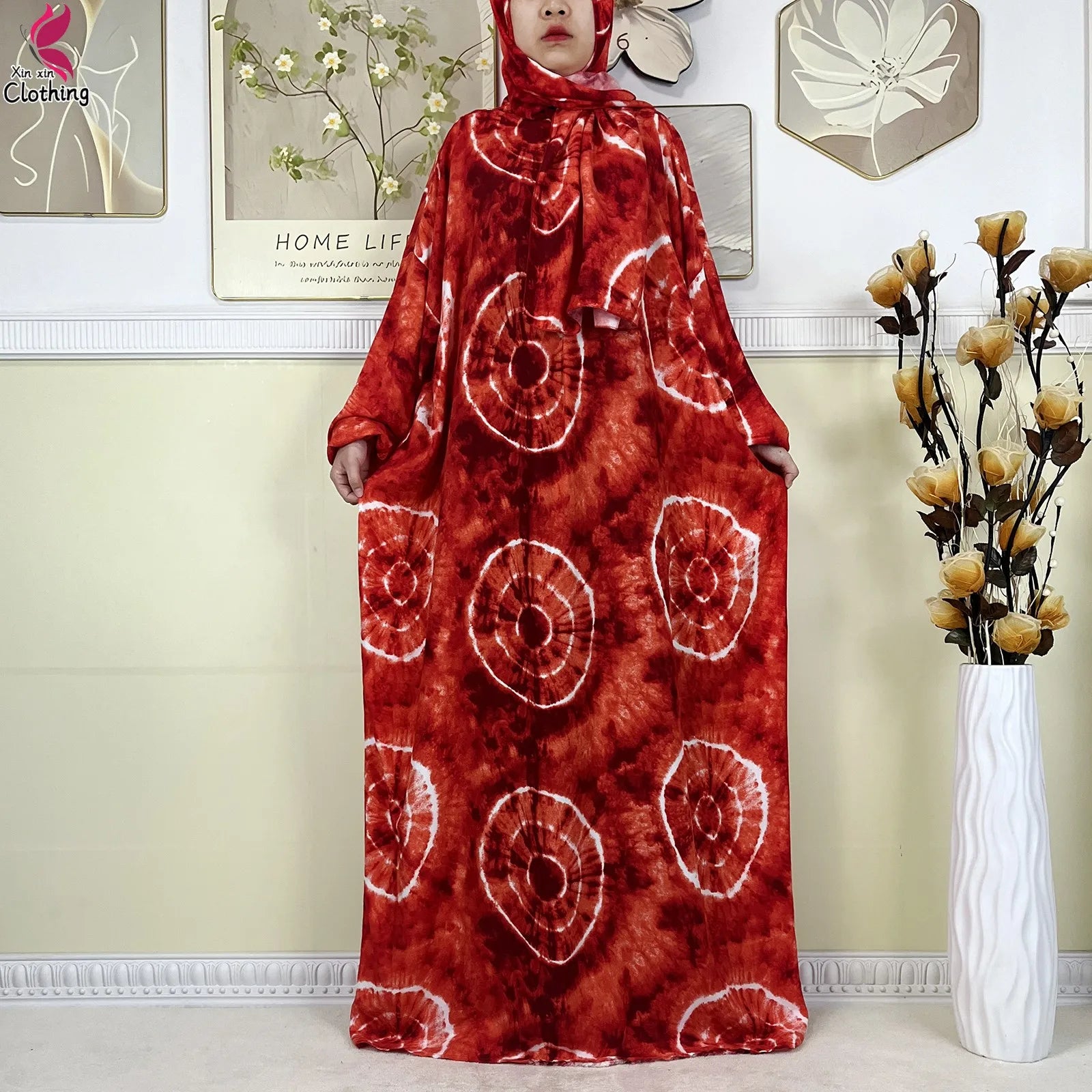 2025 New Muslim Abayas For Women Ramadan Prayer Garment Dubai Middle East Femme Robe Cotton Loose African Dress Turban Attached.