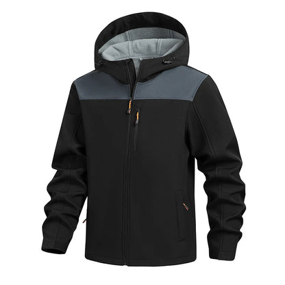 Jacket Coat Winter Soft Case Male Outdoor Sports Hooded Coat Multi-pocket Inside Fleece Casual Waterproof Windproof Sport Jacket