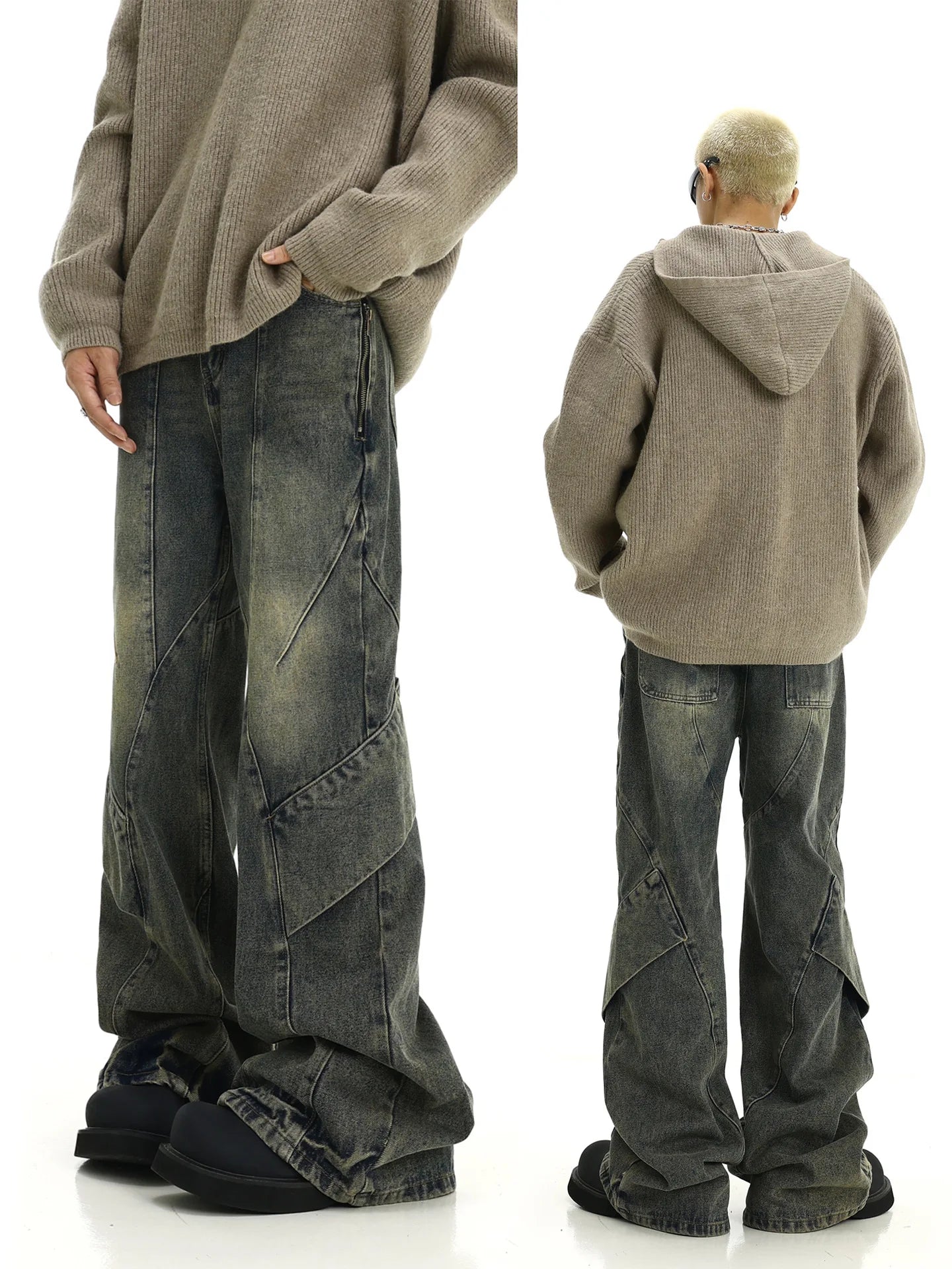 Y2K Men's Baggy Jeans Unisex Trendy Casual Wide-Leg Denim Pants High Street Quality American Style Streetwear Oversize Trousers