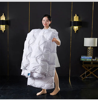 Goose Down Soft Duvet Luxury Blanket King Queen Twin Size Comforter Bedding Filler Bread Shape Super Warm Quilt.