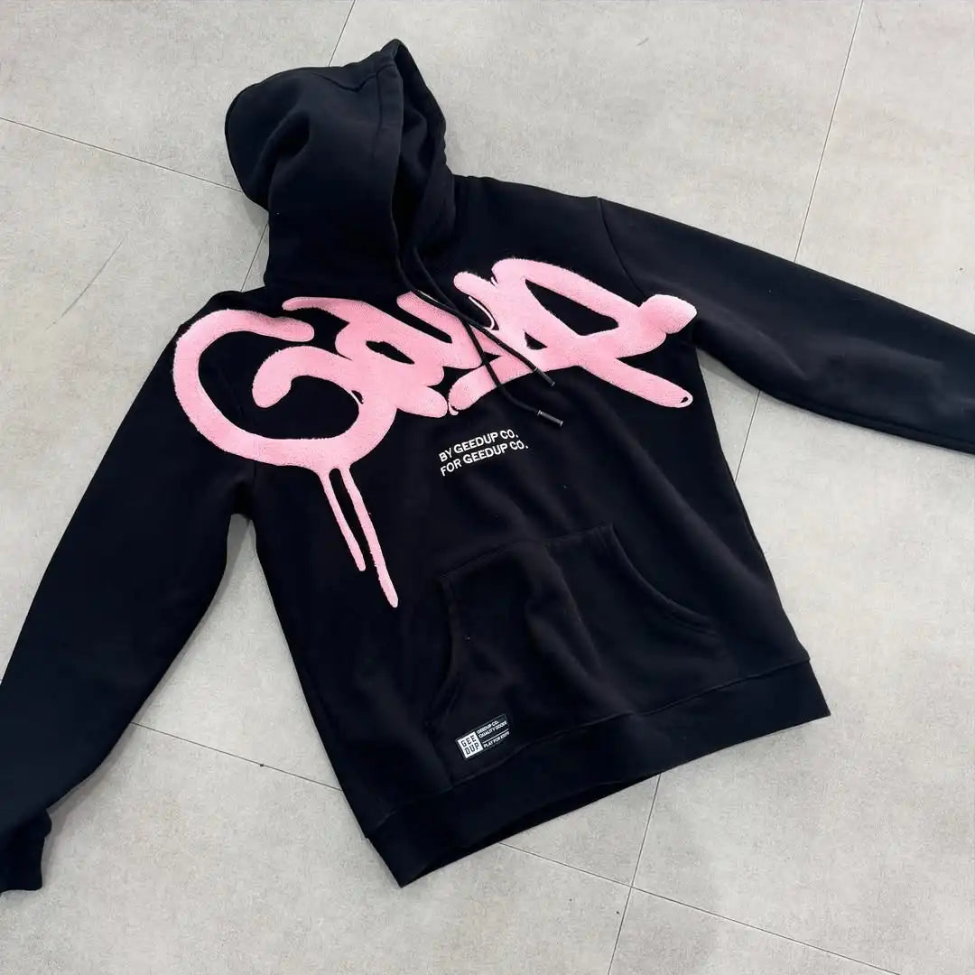 Y2K Women Clothing Fashion Vintage Letter Embroidery Hoodies Harajuku Hip Hop Punk Oversized Hoodies Sweatshirts Casual Jacket.