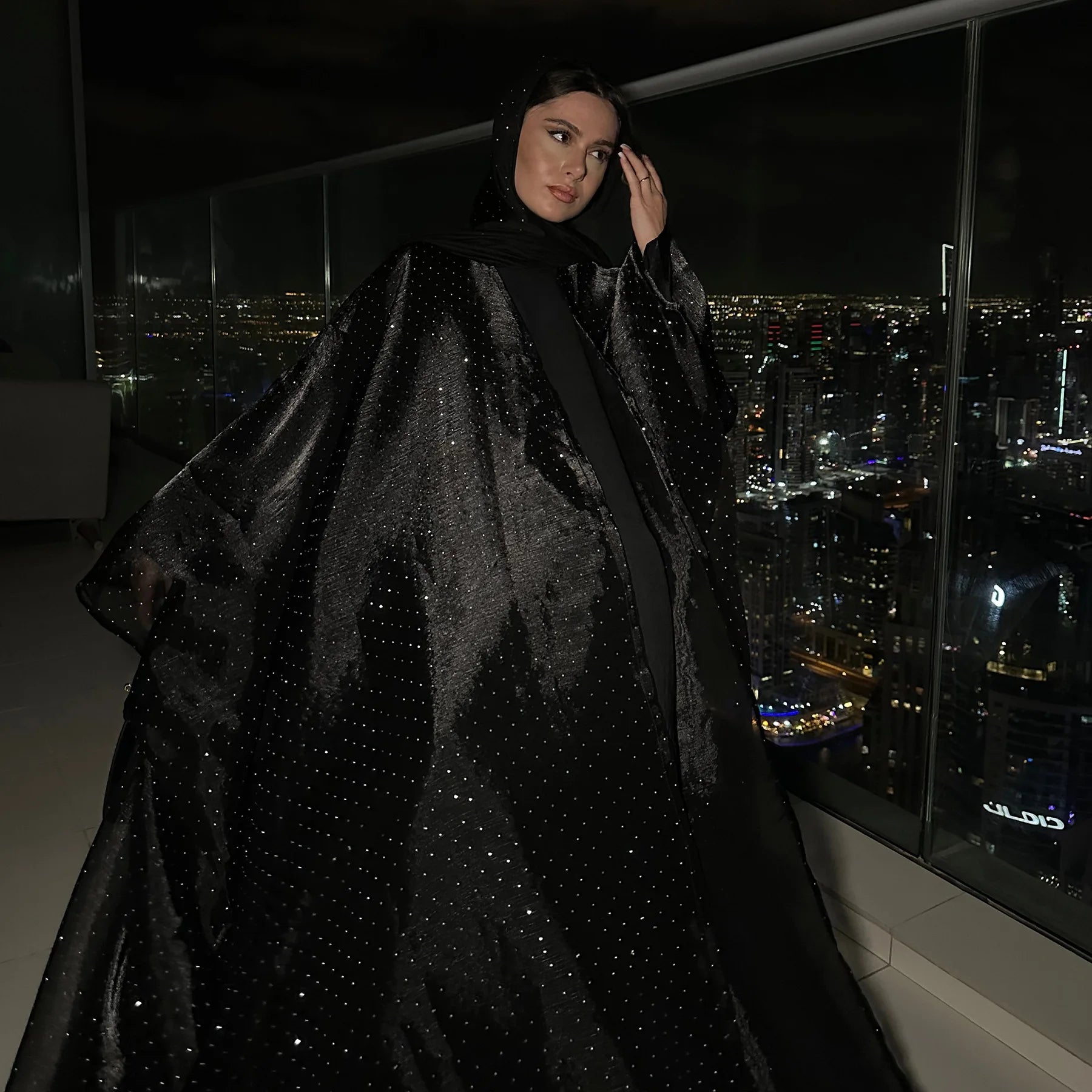 Middle Eastern Islamic Three-Piece Clothing for Women Ramadan Muslim Modest Abaya Dress with Hijab 2025 New Turkey Kaftan Robe.