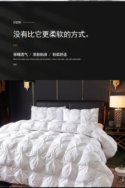 Goose Down Soft Duvet Luxury Blanket King Queen Twin Size Comforter Bedding Filler Bread Shape Super Warm Quilt.