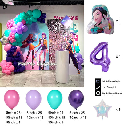 Kpop Dämonenjäger Themen Mädchen Geburtstag Luftballons Dekoration Anzahl Ballon Partyzubehör Babyparty Film Halloween Ballon