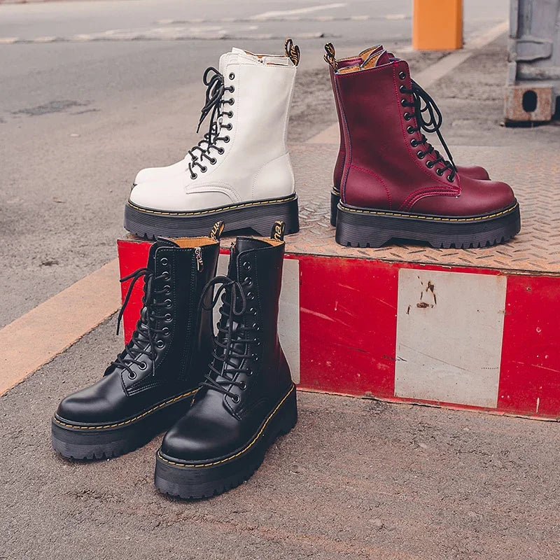 Autumn Winter Fashion Round Toe Lace-up Shoes Womens Boots Zip Ankle Boots For Women High Heels Basics Casual