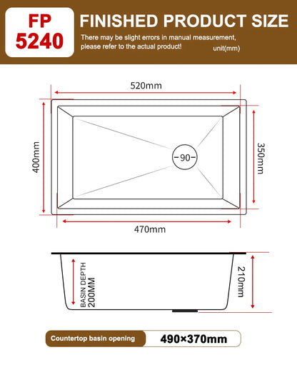 Black Stainless Steel Kitchen Sink Waterfall Sink dishwashing Basin Large Single Sink Household Sink Under The Counter Sink