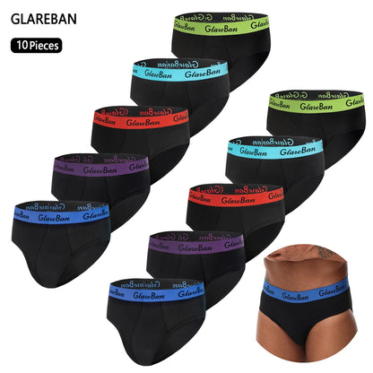 10pcs Pack Briefs Brand Cotton Boxer Fashion Style Men Panties Underwear Male And Underpants For Homme Set Shorts Box Slips ﻿.