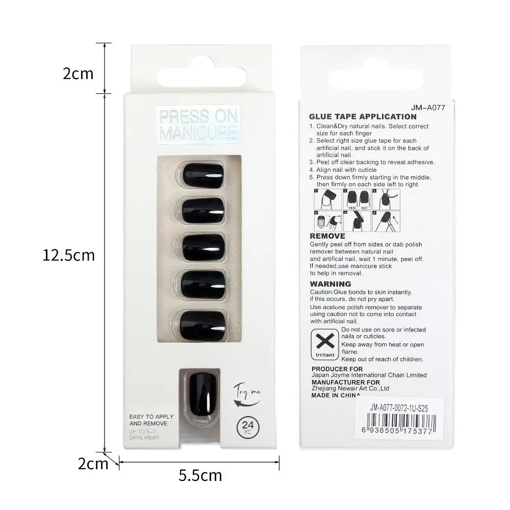 20Styles Solid Color Square Head False Nail Tip Wearable Fake Nails Artificial Nail Tips Full Cover Press On Nails Manicure Tool