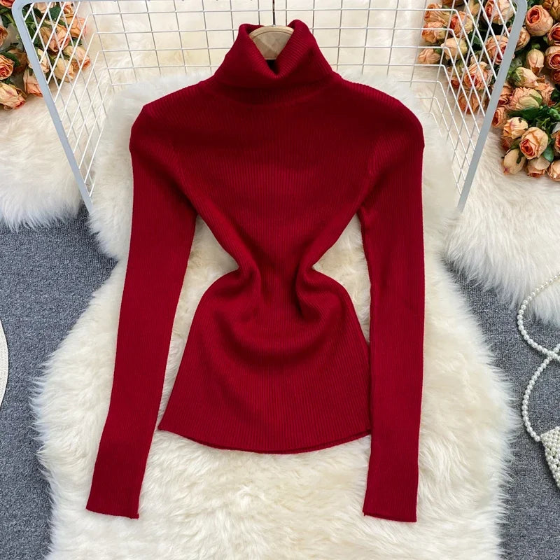 2026 neue Herbst Winter Rollkragen Langarm Gestrickte Pullover Einfarbig Multi Farbe Kaschmir Grundlegende Weiche Pullover