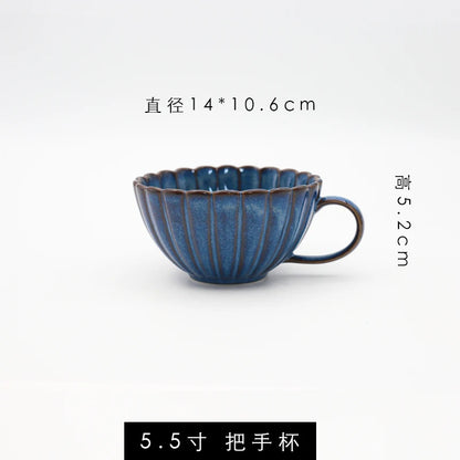 Retro Household Ceramic Tableware Kiln Variable Glaze Western Plate Creative Long Plate Main Dish Dinner Plate Kitchen Supplies