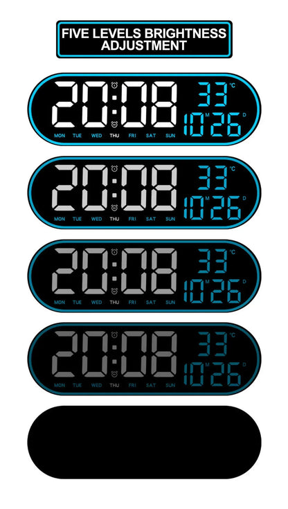 15-Zoll-LED-Digital-Wanduhr, Schlummeruhr, Farbe, Außenrahmen, Temperatur, Datum, Wochenanzeige, Fernbedienung, elektronische Stummuhr