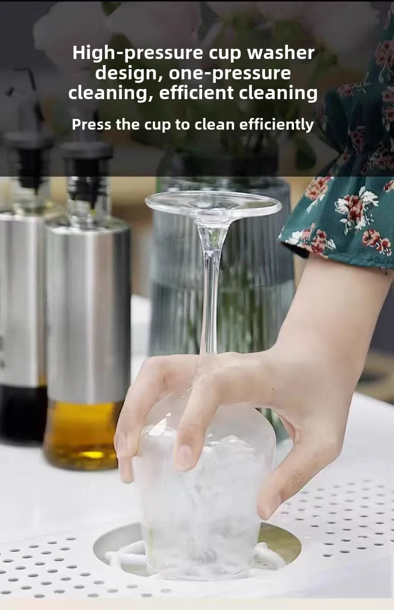 55 cm x 32 cm weißes, verstecktes Küchenspülbecken-Set, zusammenklappbares Wasserhahn-Abflussrohr, einklappbares Unterbauwaschbecken, kleines Waschbecken aus Edelstahl