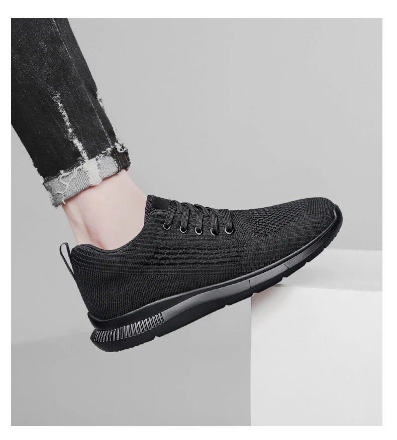 Men Big Size 37-47 Breathable Mesh Elevator Sport Shoes Soft Comfortable 6cm Hidden Heels Height Increasing Sneakes Lift Casual.