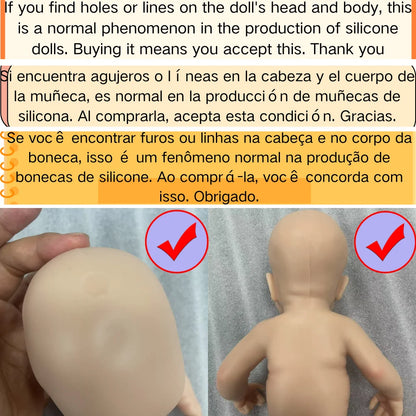 Mini 13 Inch Full Solid Silicone Bettie Reborn Baby Doll Washable Body Girl Adorable Silicone Doll Birthday Christmas Gift.