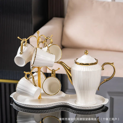 New high-value European ceramic coffee set, color glaze, high-end Phnom Penh coffee cup saucer, afternoon tea set