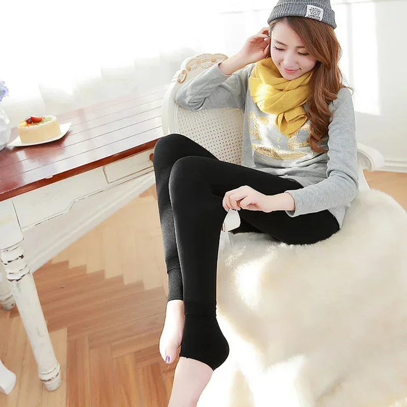 Women Winter Warm Tights Plus Size Pantyhose Thick Velvet Cashmere Fashion Colorful Tights Nylon Stretch Black Sexy High Tights