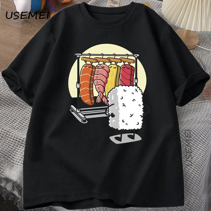 Sushi Wardrobe T Shirt Women Men Funny High Quality T-shirt Cotton Graphic T Shirts Loose Short-sleeve Pritned Tshirt Man Tops.