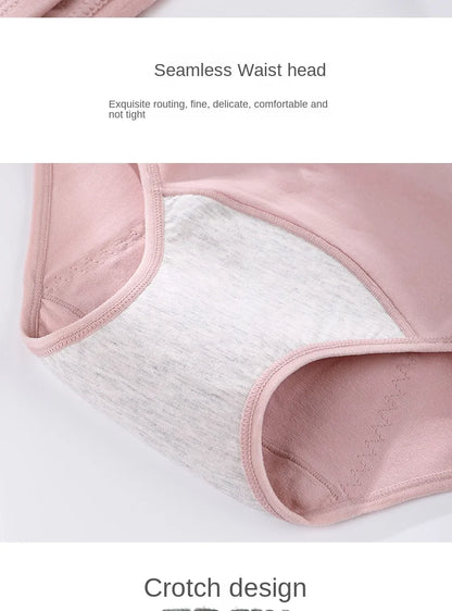 Women's menstrual briefs large flow postpartum water absorption leakproof briefs women's pure cotton menstrual briefs lingerie.
