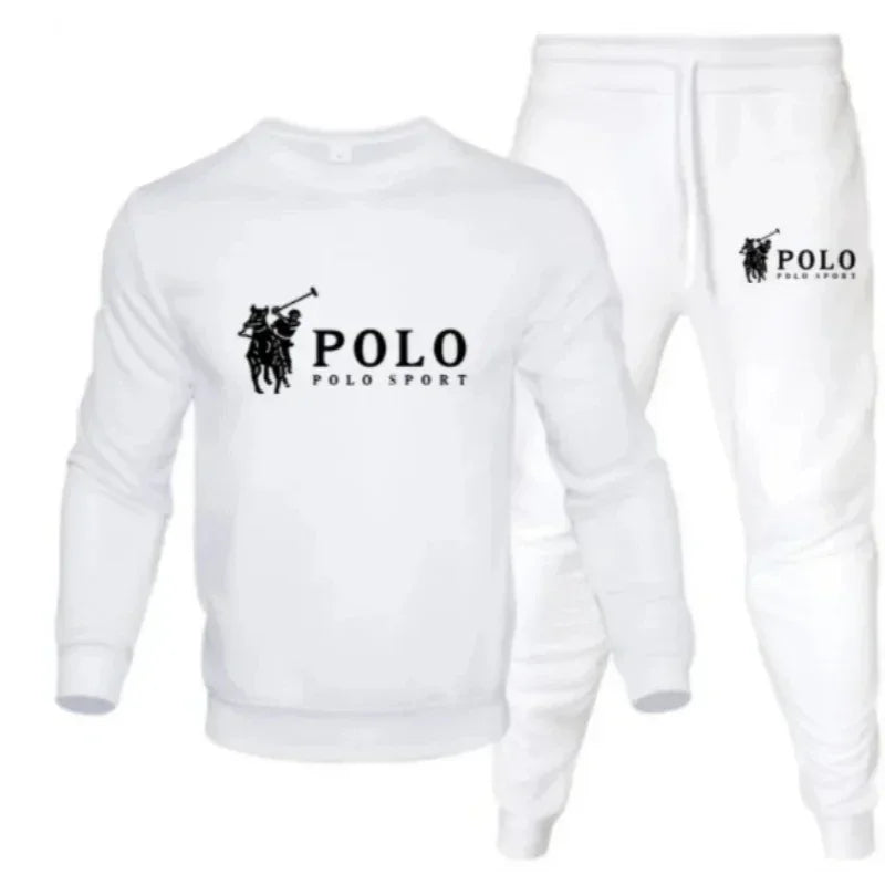 Men's autumn and winter sets of round-neck sweatshirts and jogging pants, autumn and winter fashion, outdoor fitness and casual.