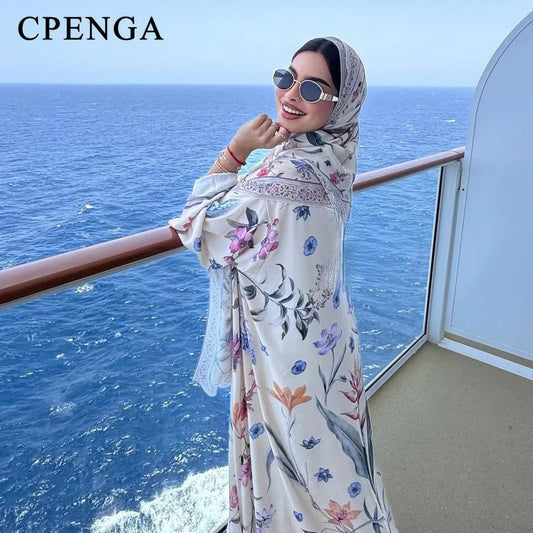 2025, Sommer-Strickjacke mit arabischem Blumenmuster für muslimische Frauen, elegante Dubai-Hijab-Abaya mit innerem islamischem Urlaubsoutfit, neues Türkei-Kleid.