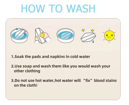 10pc Reusable Menstrual Panties Pads Monthly Period Gaskets Women's Washable Sanitary Napkin Lady Menstrual underwear Cloth Pads.