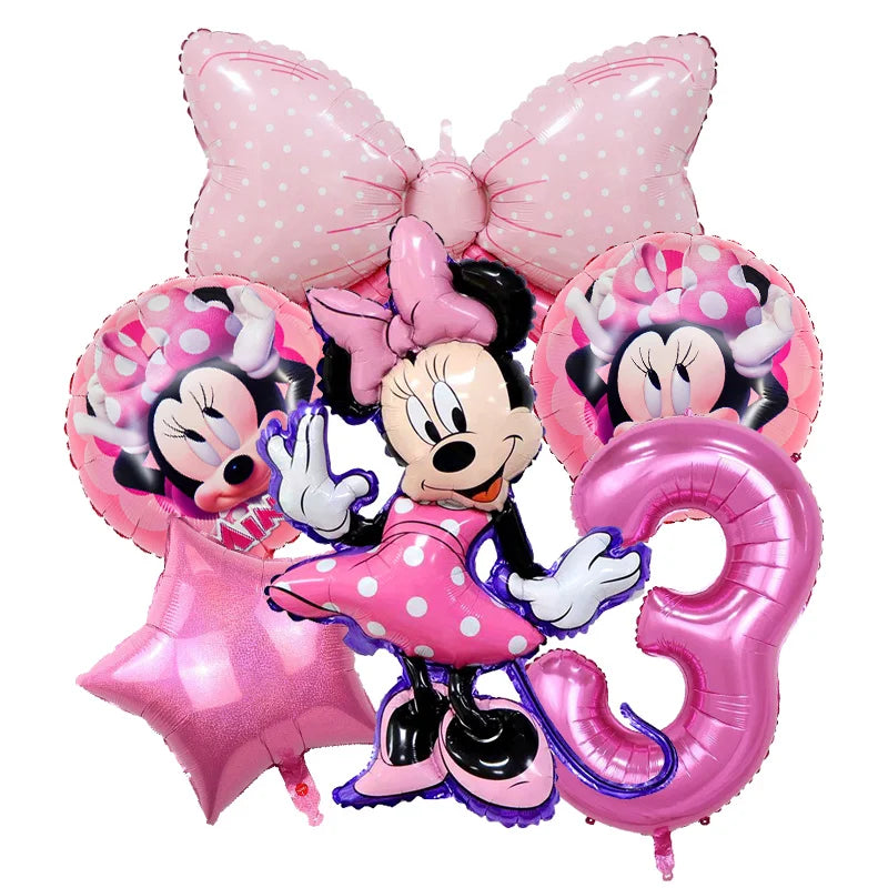 Disney Minnie Mouse Birthday Party Decoration Pink Minnie Paper Cups Plates Napkin Tablecloth Tableware Balloosn Baby Shower Kid