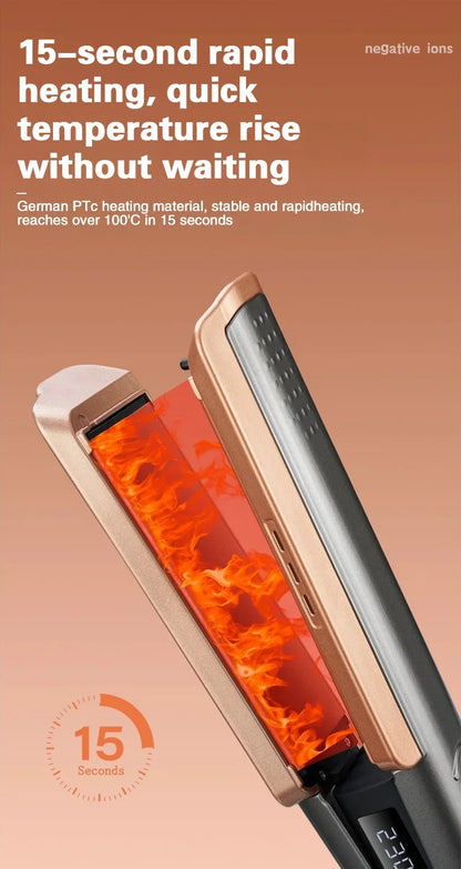 2 in 1 Hair Straightener Curling Ionizer with LCD Wide PanelProfessional Ceramic Hair Straightener with adjustable temperature.