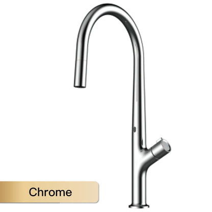 High-end gun gray brass kitchen faucet induction design single handle cold and hot dual control 2 function simple sink faucet